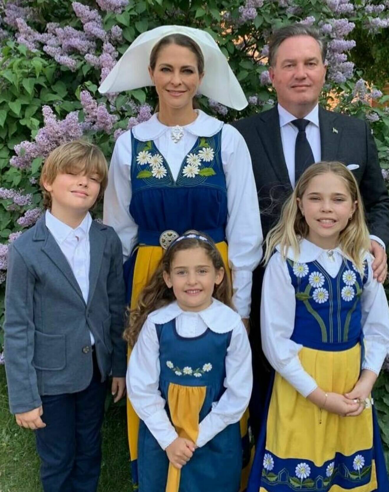 Prinsessan Madeleine och Chris O’Neill med sina barn prins Nicolas, prinsessan Adrienne och prinsessan Leonore