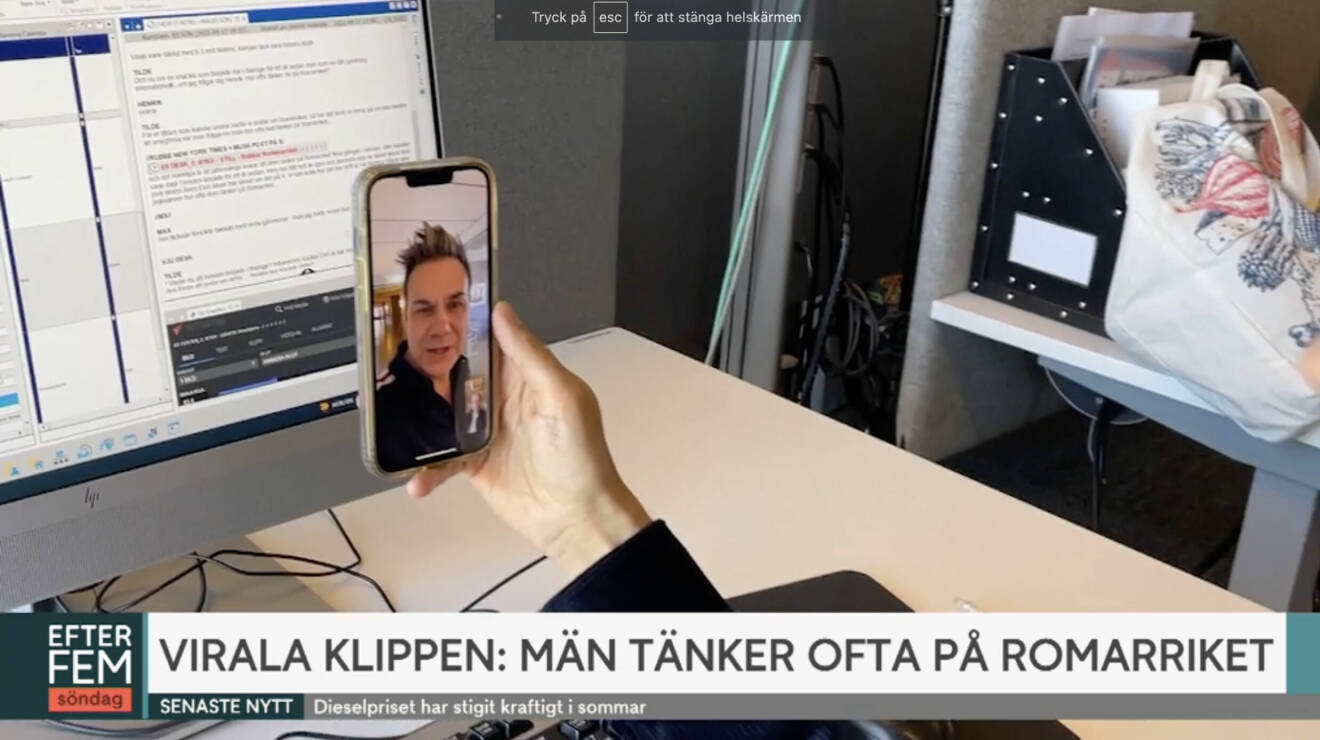 Anders Pihlblad rings upp på Facetime av Henrik Alsterdal i Efter fem