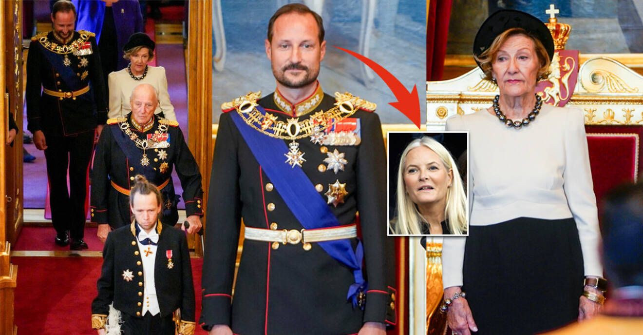 Norska kungafamiljen vid Stortingets öppnande 2023
