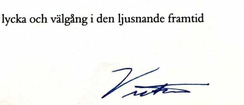 Victorias namnteckning.