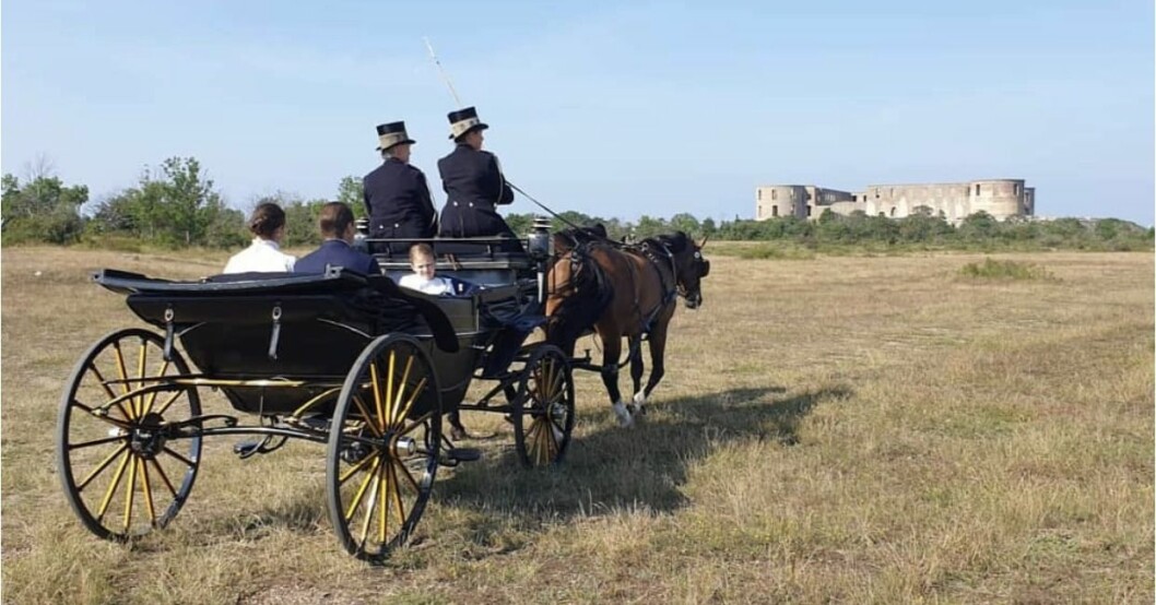 Kronprinsessan Victoria och familjen på Alvaret i häst och vagn Victoriadagen 2021