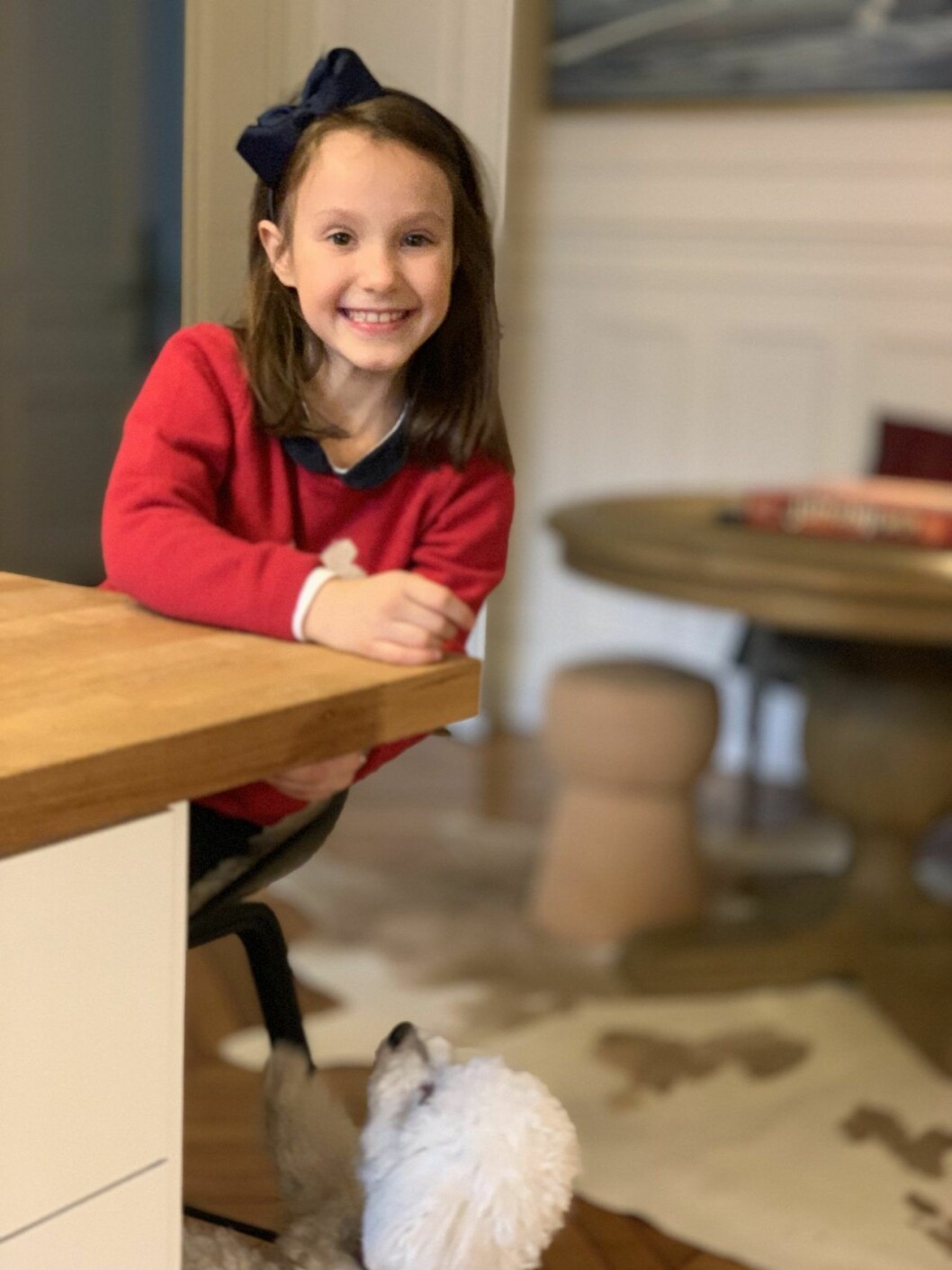 Prinsessan Athena och hunden Cerise. Foto: Prinsessan Marie Prinsessan Athena och hunden Cerise.