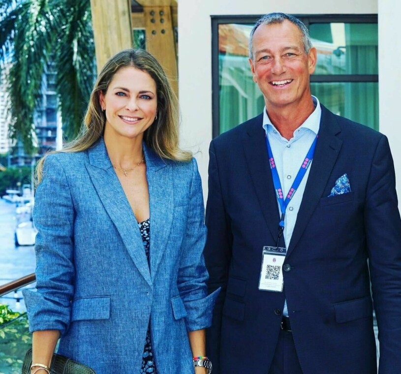 Prinsessan Madeleine med Per Cedergren från svensk-amerikanska handelskammaren i Florida – Swedish American Chamber of Commerce Florida SACC Summit 2022
