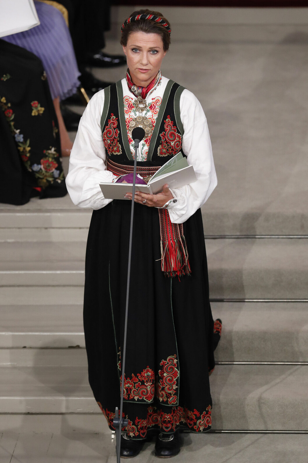 Ingrid Alexandras faster och gudmor prinsessan Märtha Louise talade under ceremonin. Prinsessan Märtha Louise talade under ceremonin.