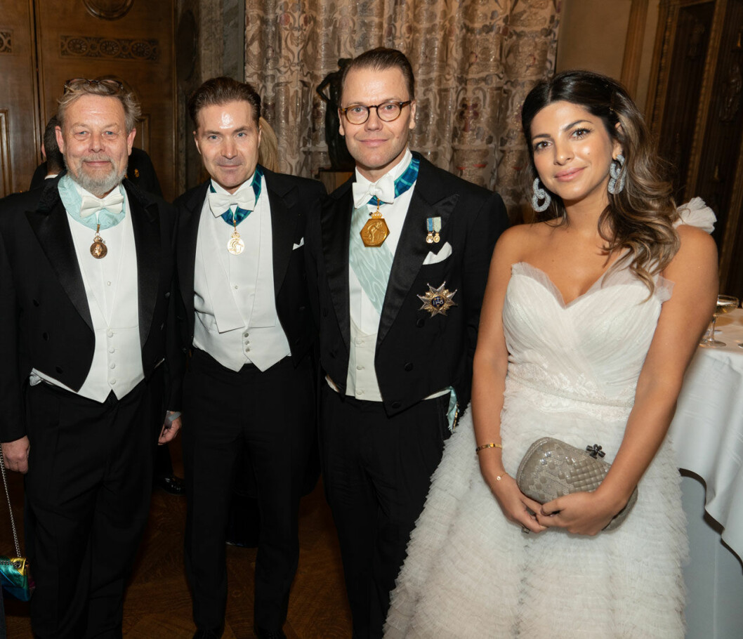 Prins Daniel med Peter”Poker” Wallenberg, Spotifygrundaren Martin Lorentzon och Tara Derakshan, grundare och vd för Sniph.