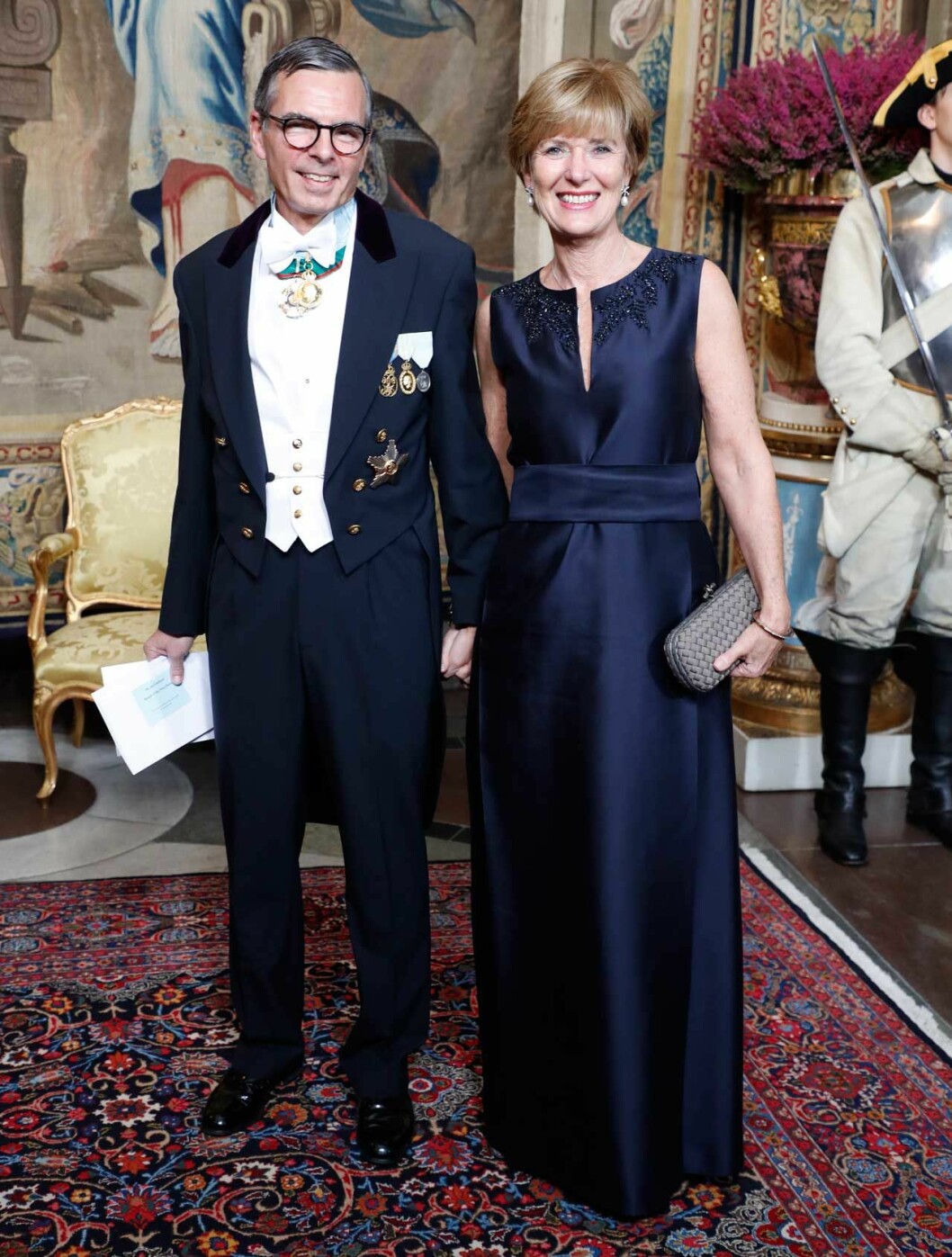 Jan Lindman med fru Ulrika Lindman anländer till kungaparets galamiddag på Stockholms slott för Italiens president Sergio Mattarella och dotter Laura Mattarella som är på ett tre dagar långt statsbesök i Sverige. Jan Lindman