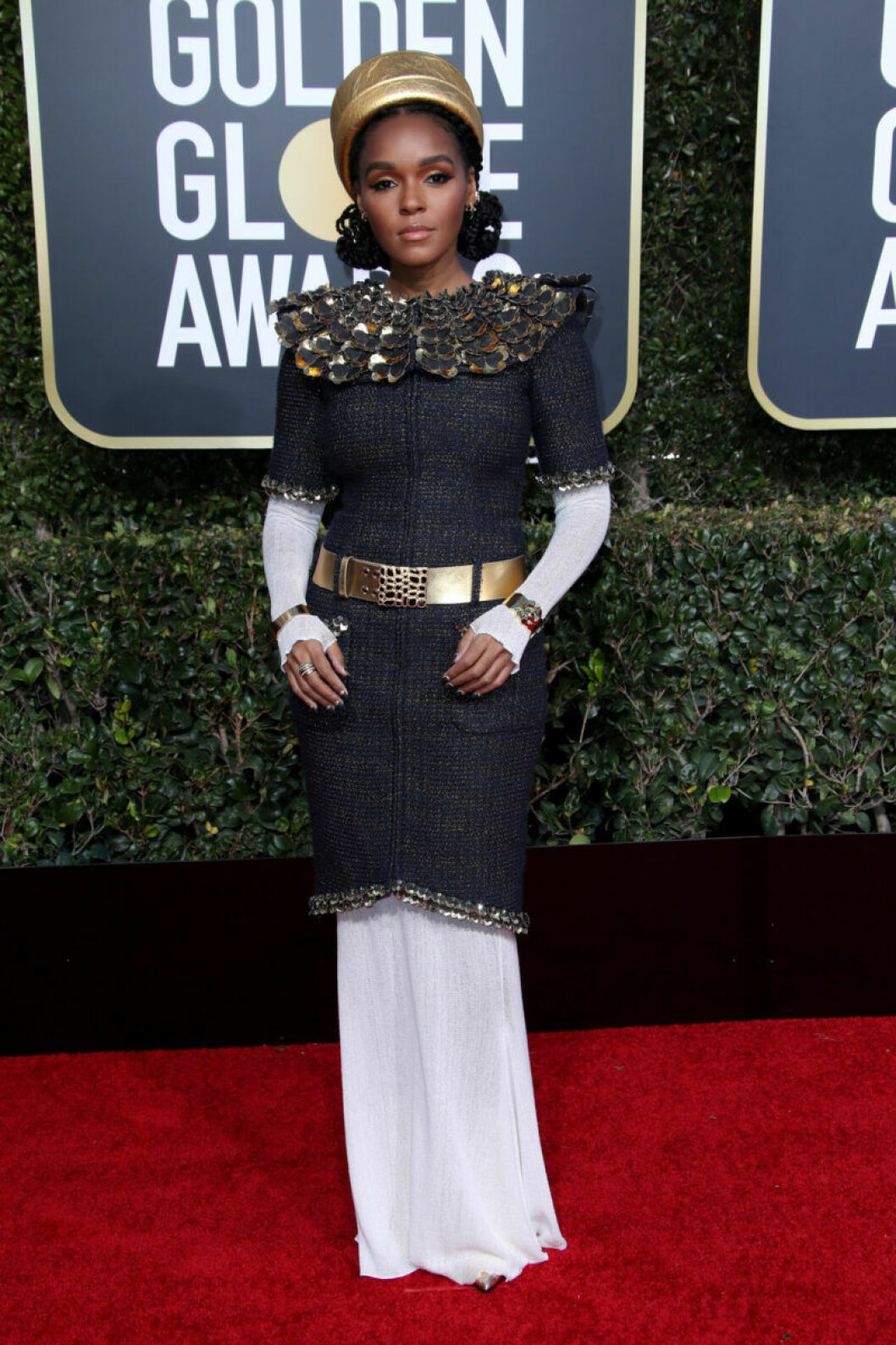 Artisten Janelle Monae klädd i Chanel. Janelle Monae Golden Globe