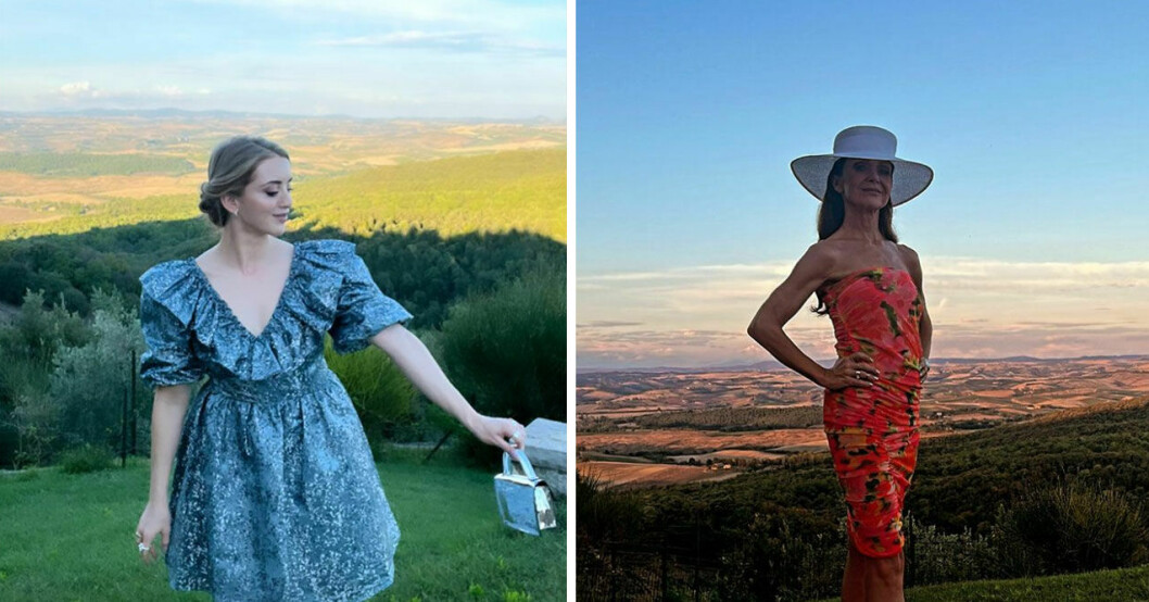 Syster Happy och mamma Annika Jankell framme i Toscana. Skärmdump Instagram / happyjankell.