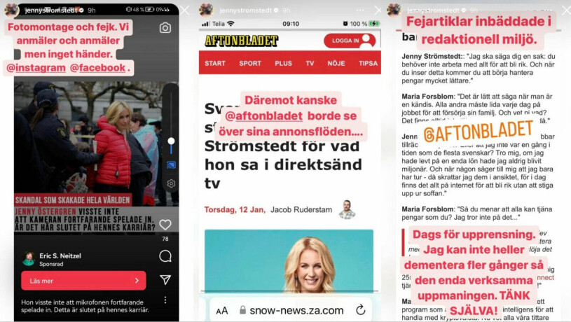 Jenny Strömstedt har fått nog av de fejkade artiklarna och annonserna. Jenny Strömstedt rasar mot fejkade annonserna.