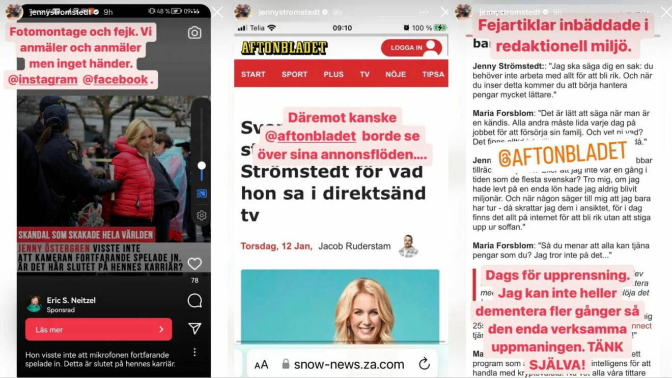 Jenny Strömstedt rasar mot fejkade annonserna.