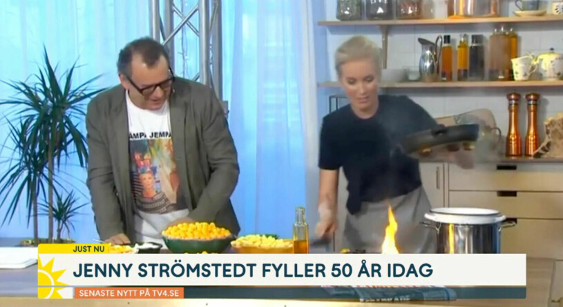 Den omtalade "ostbågs-branden". Foto: TV4