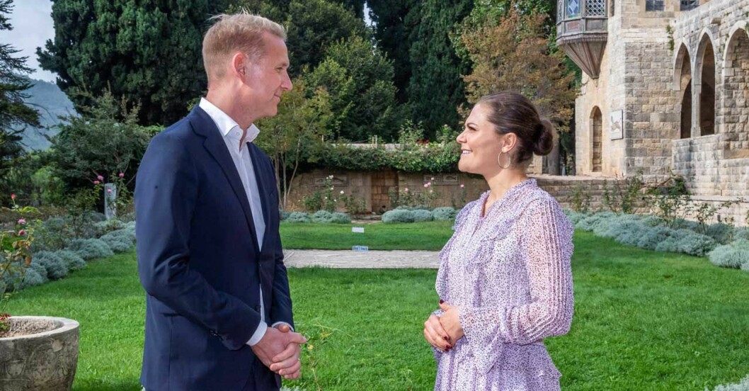 Jesper Börjesson tillsammans med kronprinsessan Victoria. jesper börjesson tv4 kronprinsessan victoria
