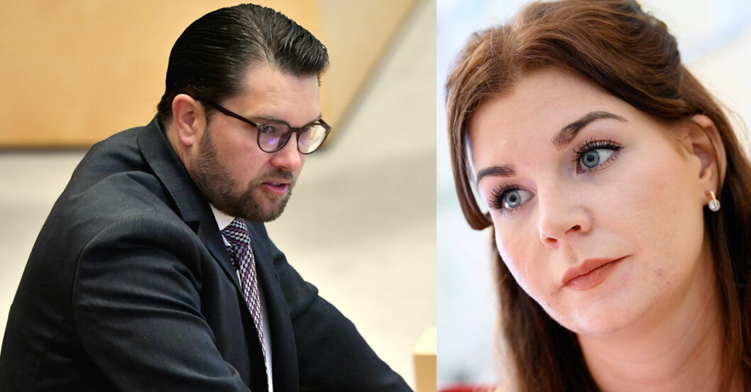 Jimmie Åkesson och Louise Erixon måste gå skilda vägar. Jimmie Åkesson och Louise Erixon måste gå skilda vägar.