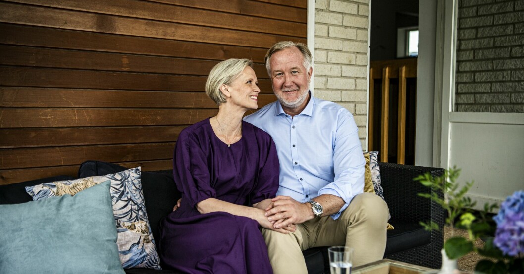 Johan och Marie har känt varandra sedan gymnasietiden, men bara varit ett par i tre år. Johan Pehrson med särbon Marie Brodin
