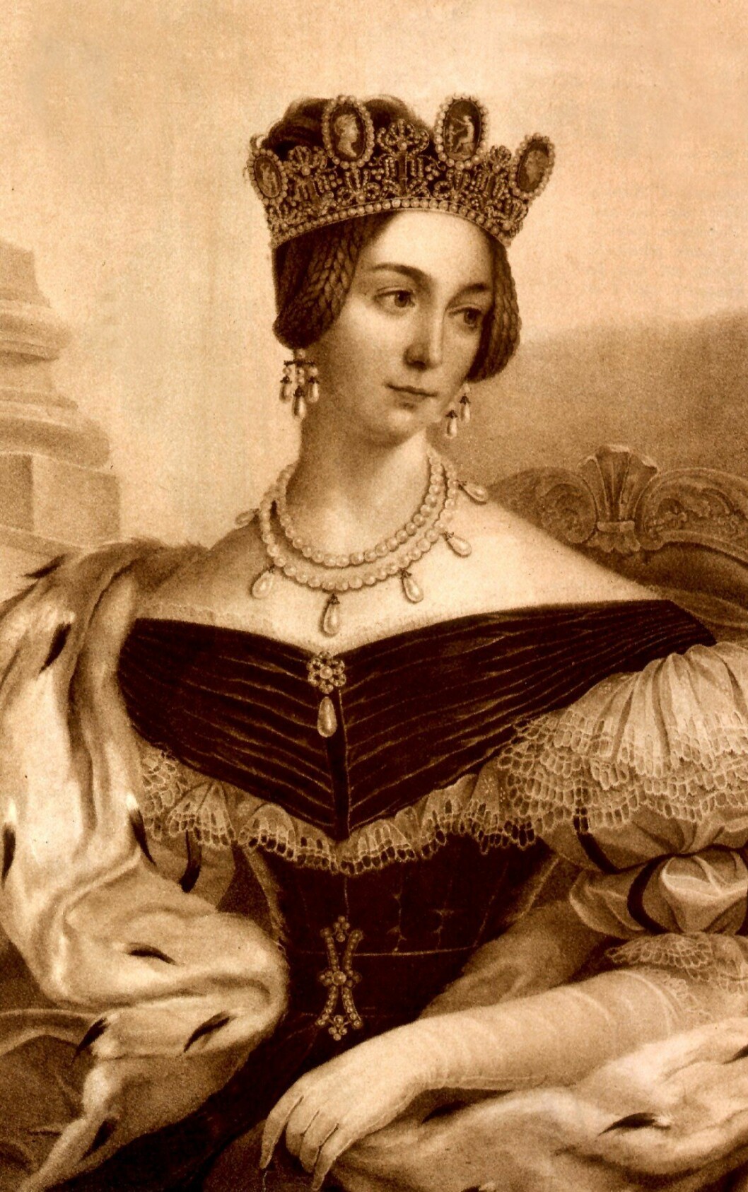 Drottning Josefina i Kamédiademet. Josefina
