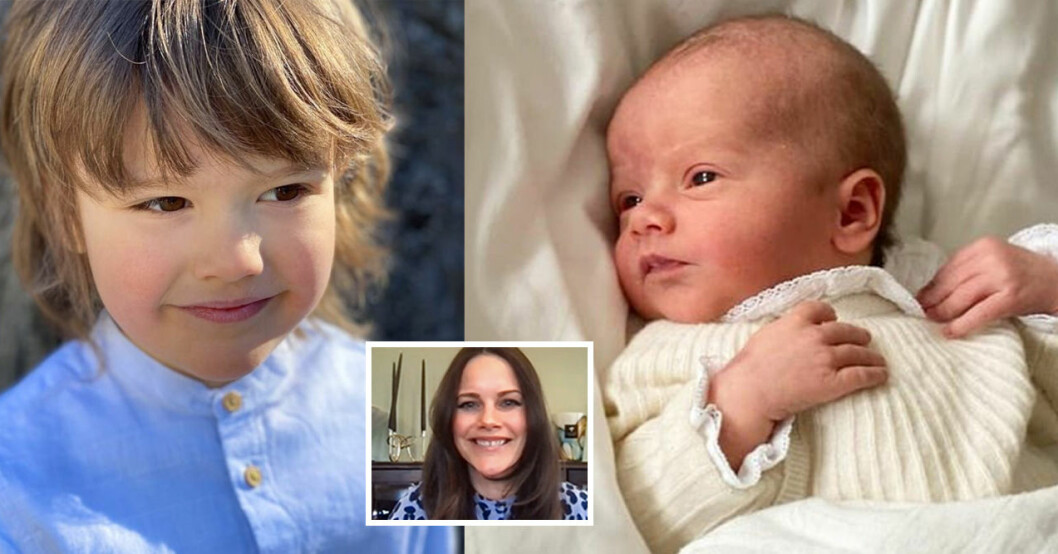 Trebarnsmamman Sofia med två av sina sönder: Prins Alexander och prins Julian.