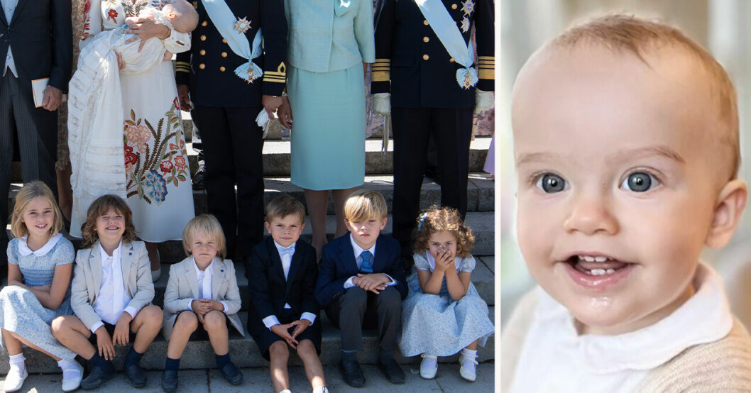 Prins Julian, prinsessan Leonore, prins Gabriel, prins Oscar, prins Nicolas och prinsessan Adrienne