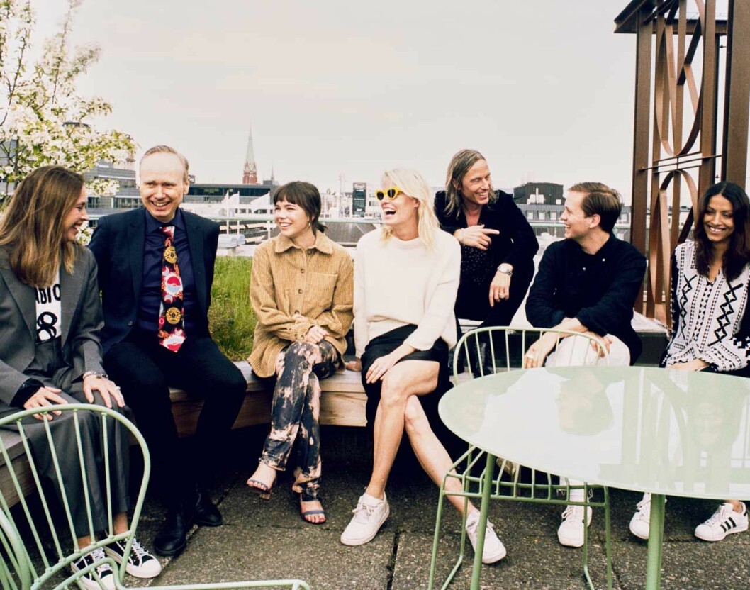 NK-galans jury 2019: Pär Engsheden (mannen bakom kronprinsessan Victorias brudklänning), modedesigner och programansvarig på Beckmans, Caroline Winberg, supermodell, Pontus Frankenstein, grundare Frankenstein Studios, Behnaz Aram, designer och kostymör, Jacob Skragge, grundare All Blues, Hedda Stiernstedt, skådespelerska och Eva Lindström, vd Image Group. NK-galans jury 2019