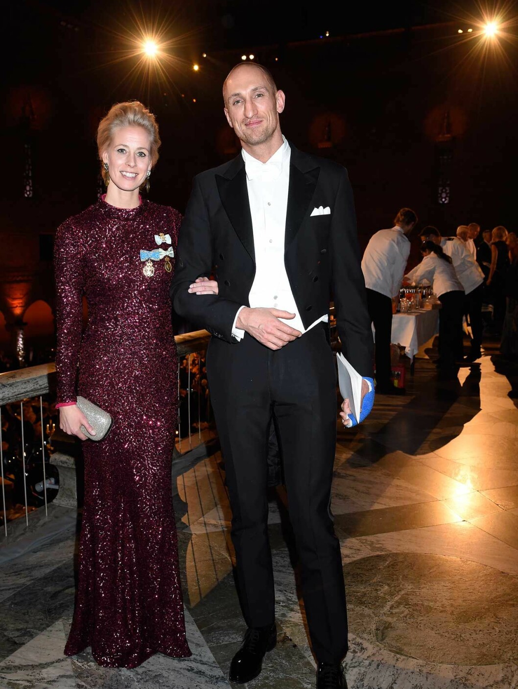 Karolin med sin sambo Fredrik Bolin på Nobelfesten 2017. Karolin A. Johansson med sin sambo Fredrik Bolin på Nobelfesten 2017.