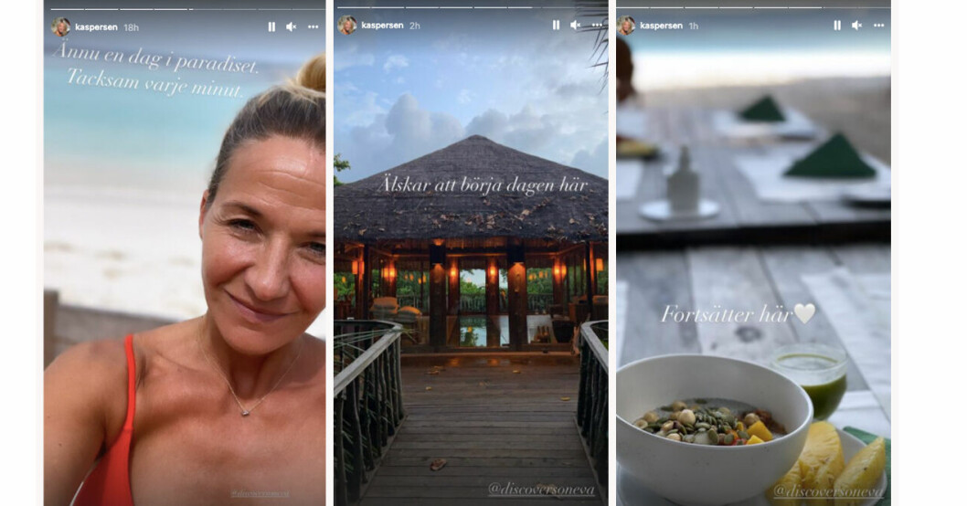 Kristin Kaspersen njuter av sin tid på Maldiverna! Kristin Kaspersen Instagram