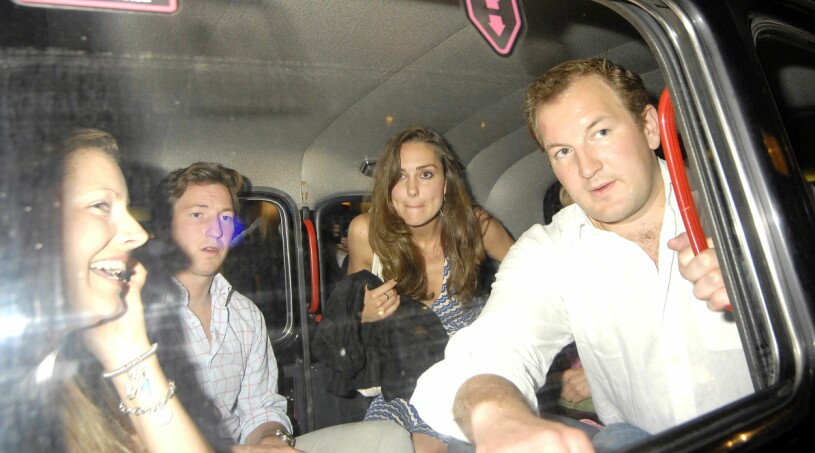 I taxin påväg till en privat hemmafest i Chelsea 2007.