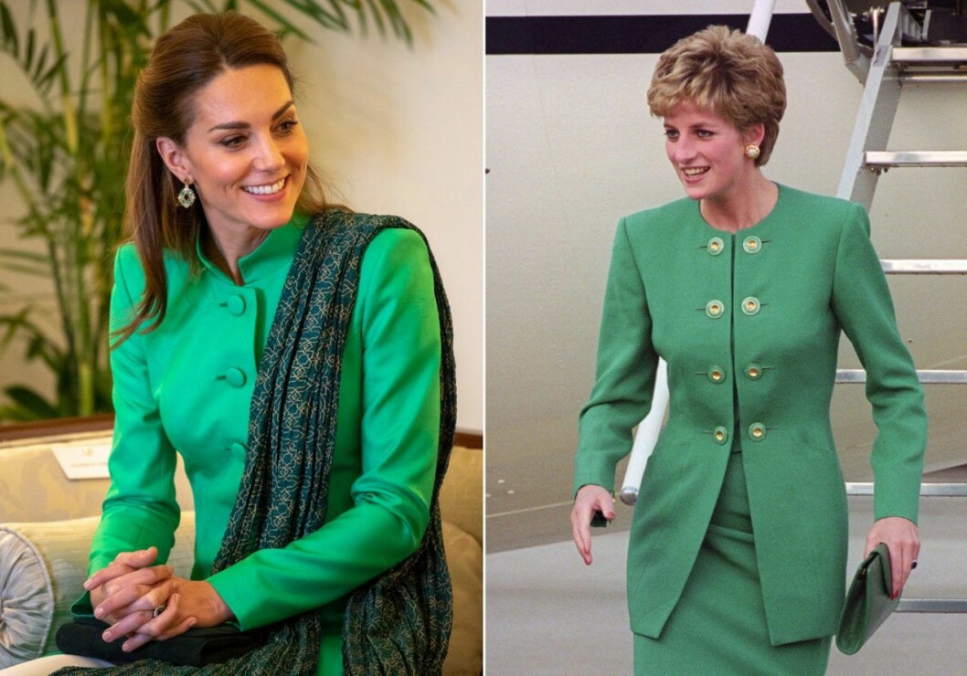 Kungligheter i grönt! Kate 2019, Diana sent 90-tal. Kate och Diana