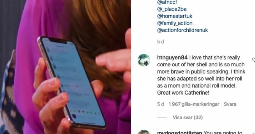 Kate Middleton tänkte nog inte på att figurerna gick att se! Kate Middletons mobil