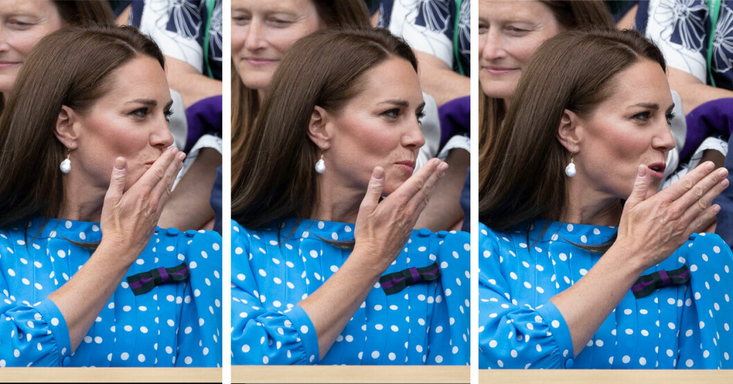 Kate Middletons ovanliga beteende på Wimledon. Kate Middleton hälsar på Carole Middleton och Michael Middleton