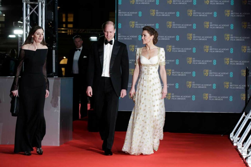 Kate och William på Bafta-galan 2020. Kate bär klänning från McQueen. Kate och William på Bafta