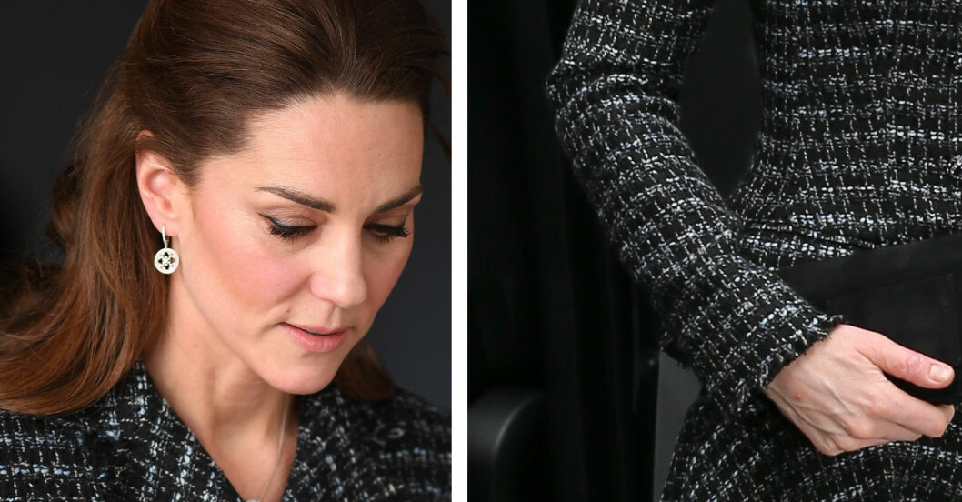 Kate lämnade Diana-ringen hemma under besöket på barnsjukhuset.
