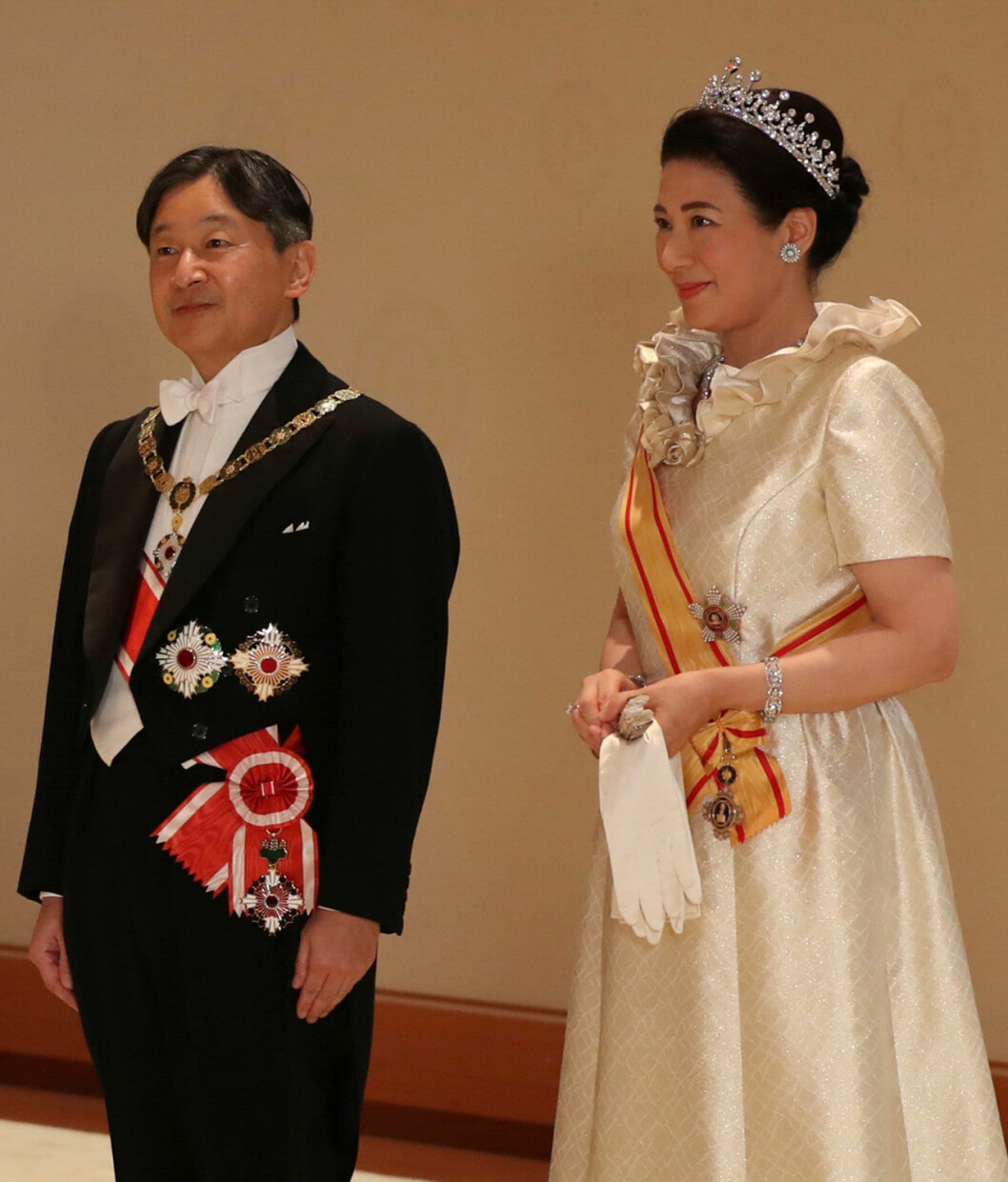 Värdparet själva. Japans nya kejsarpar Naruhito och Masako.