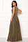 Klädkod frack för kvinna - guldig glittrig långklänning från Goddiva