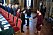 Kronprinsessan i vinröd klänning från Camilla Thulin under skifteskonseljen 2019. Hon hälsar på nya kulturministern Amanda Lind (MP).