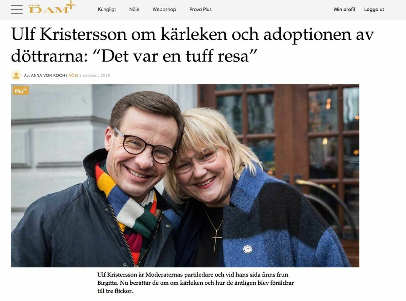 Ulf Kristersson om kärleken och adoptionen av döttrarna: “Det var en tuff resa”