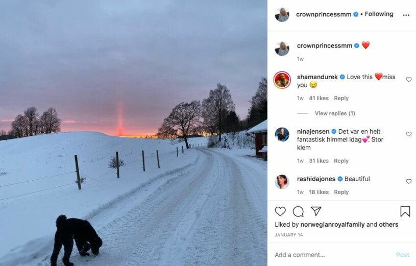 Senaste uppdateringen från Mette-Marit. Kronprinsessan Mette-Marit Instagram