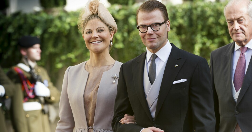 Victoria och Daniel var en av gästerna på arvstorhertigparets bröllop. Kronprinsessan Victoria, prins Daniel