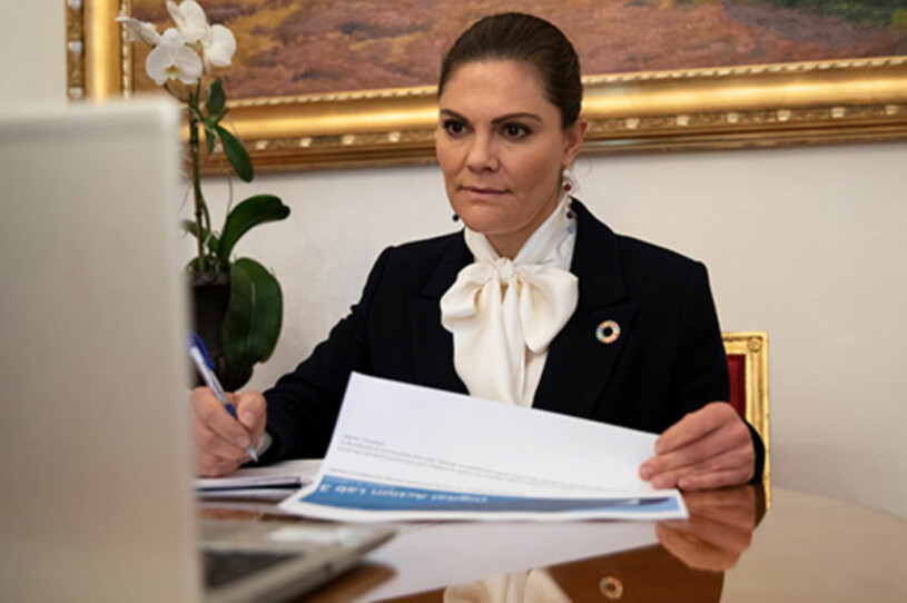 Victoria i ensamt majestät. Dagens möte var det tredje av fyra digitala ”Action Labs” som Global Child Forum arrangerar under hösten. Kronprinsessan Victoria