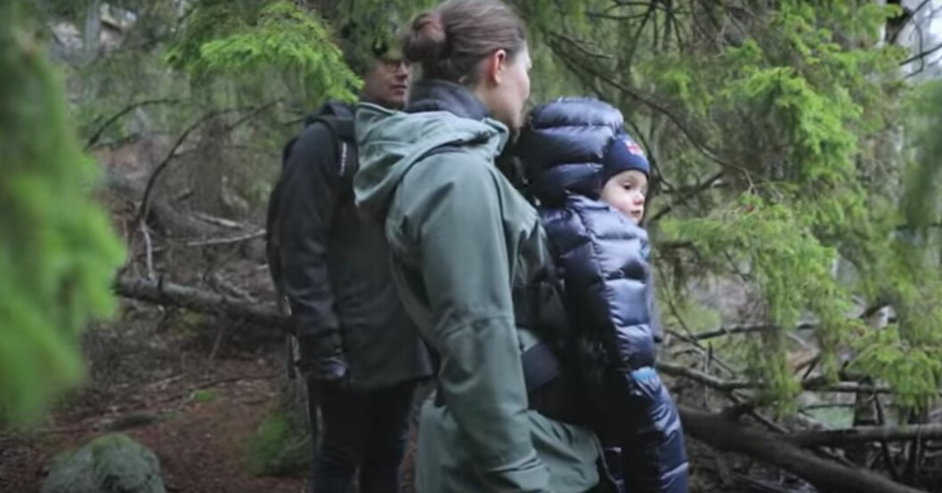 Victoria valde Babybjörn till prins Oscar – nu kritiseras bolaget. kronprinsessan victoria på promenad med prins oscar år 2016