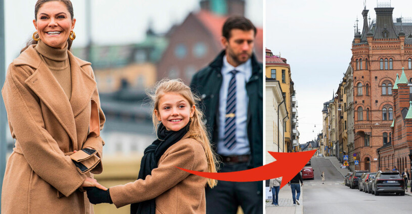 Plötsligt kom Victoria och Estelle dansande längs Riddargatan... Kronprinsessan Victoria Prinsessan Estelle Riddargatan i Stockholm