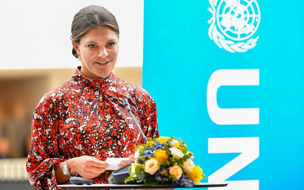 Kronprinsessan berättar om sitt eget arbete för FN och de globala målen. kronprinsessan victoria fn