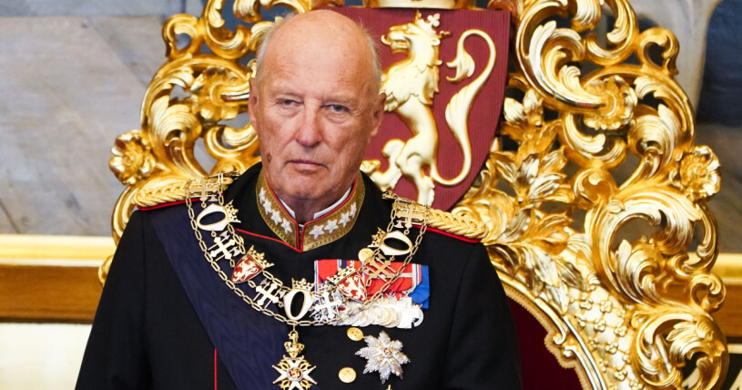Kung Haralds tankar går till de personer som drabbats av jordskredet. Kung Harald