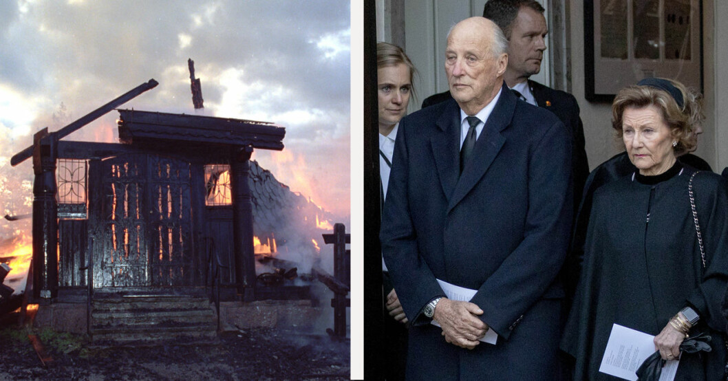 Förödelsen i Holmenkollen kapell kan inte varit kul att se för kung Harald och drottning Sonja. Kung Harald och drottning Sonja