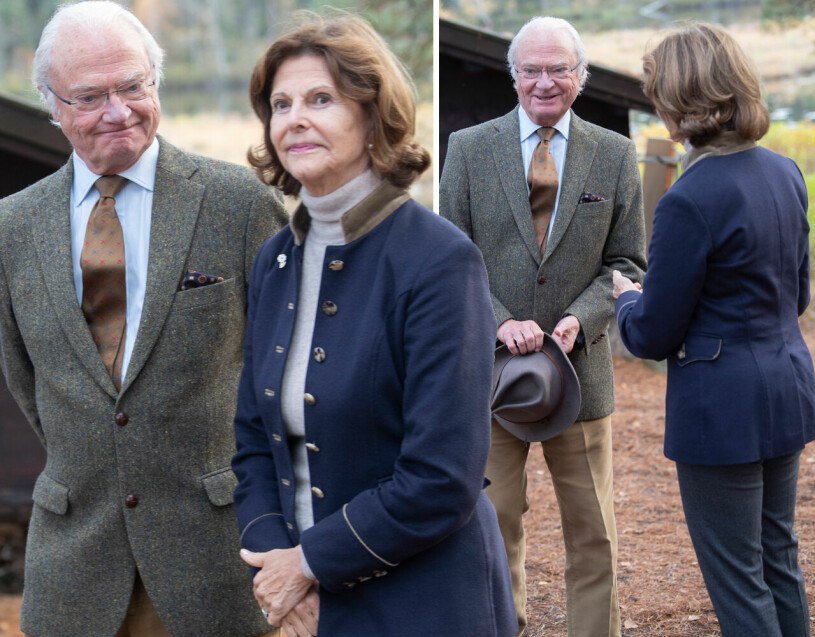 Kungaparet bortom den vanliga tjänsteuniformen. Kungen Drottning Silvia Sörmlandsleden Privatlook