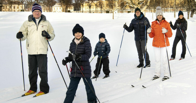 Hela familjen umgicks i skidspåren.