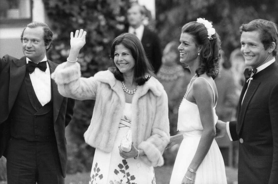 Kungaparet med Charlotte Klingspor och Egon Zimmermann vid deras bröllop 1981.