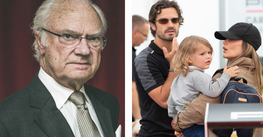 Kungen och prins Carl Philip kan inte enas i fotbollsfrågan. Kungen och prins Carl Philip