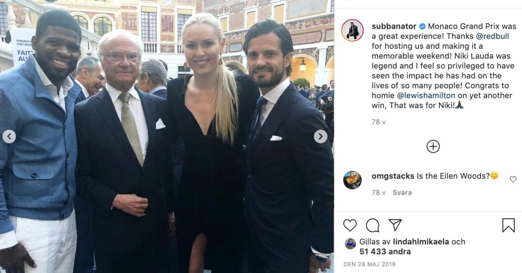 Kungen och prins Carl Philip hänger med idrottshjältarna.