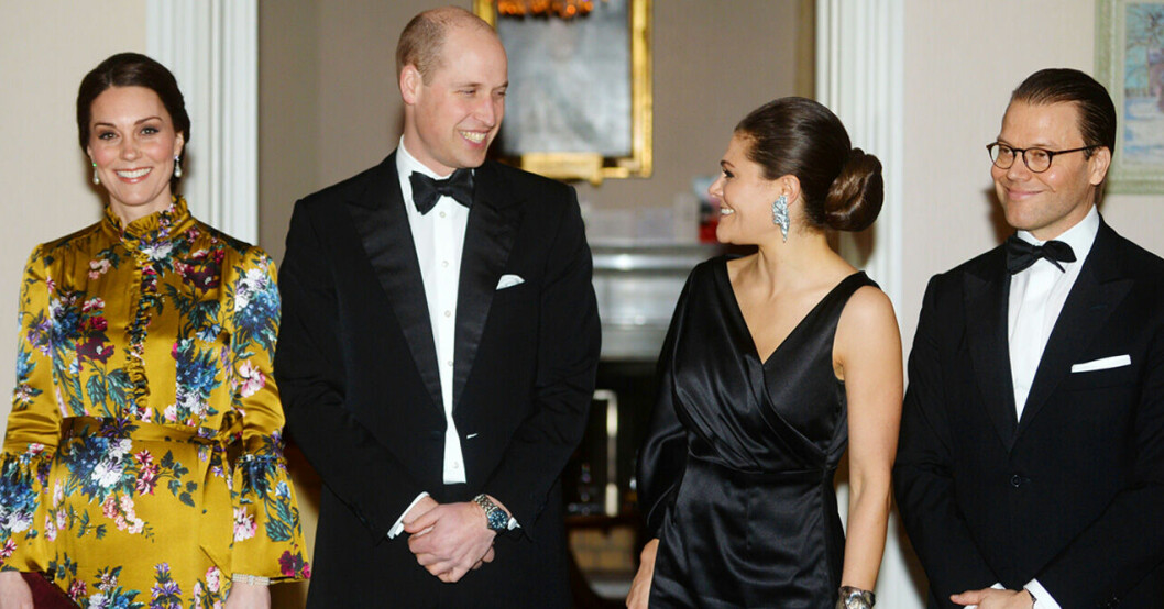 Hertiginnan Kate, Prins William, Kronprinsessan Victoria och Prins Daniel