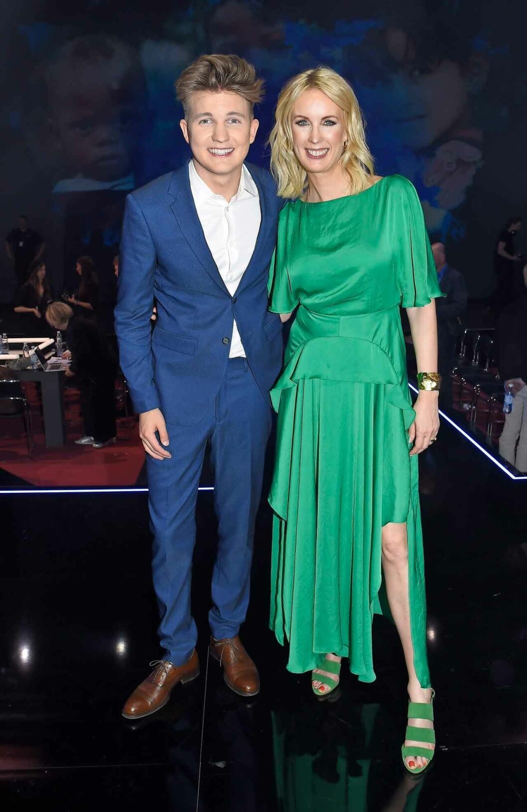 Kvällens programledarpar Daniel Norberg och Jenny Strömstedt.