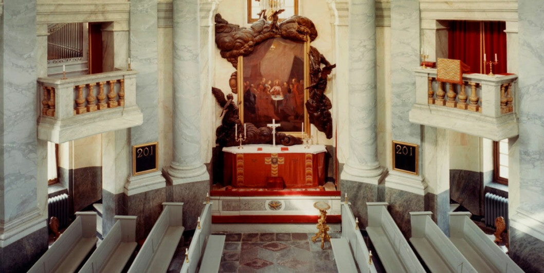 Drottningholms slottskyrka. Drottningholms slottskyrka.